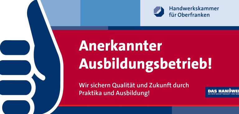 Anerkannter Ausbildungsbetrieb mit Fokus auf Qualität und Praxis.